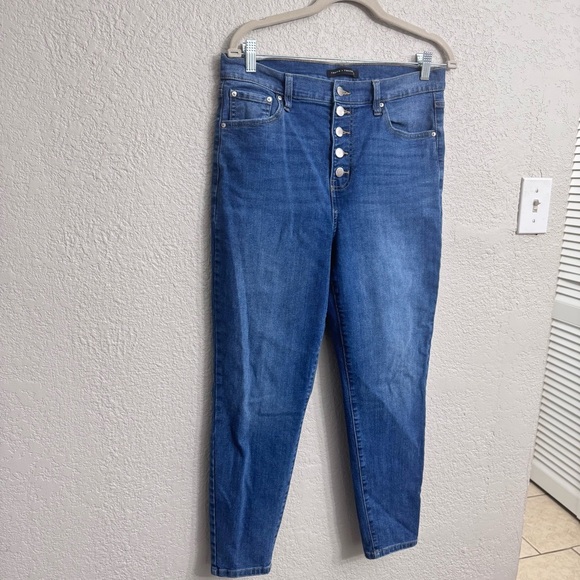 Truth + Theory High Waist 5 Button Denim Jeans Ankle Medium Wash Women’s 12 - Picture 2 of 5